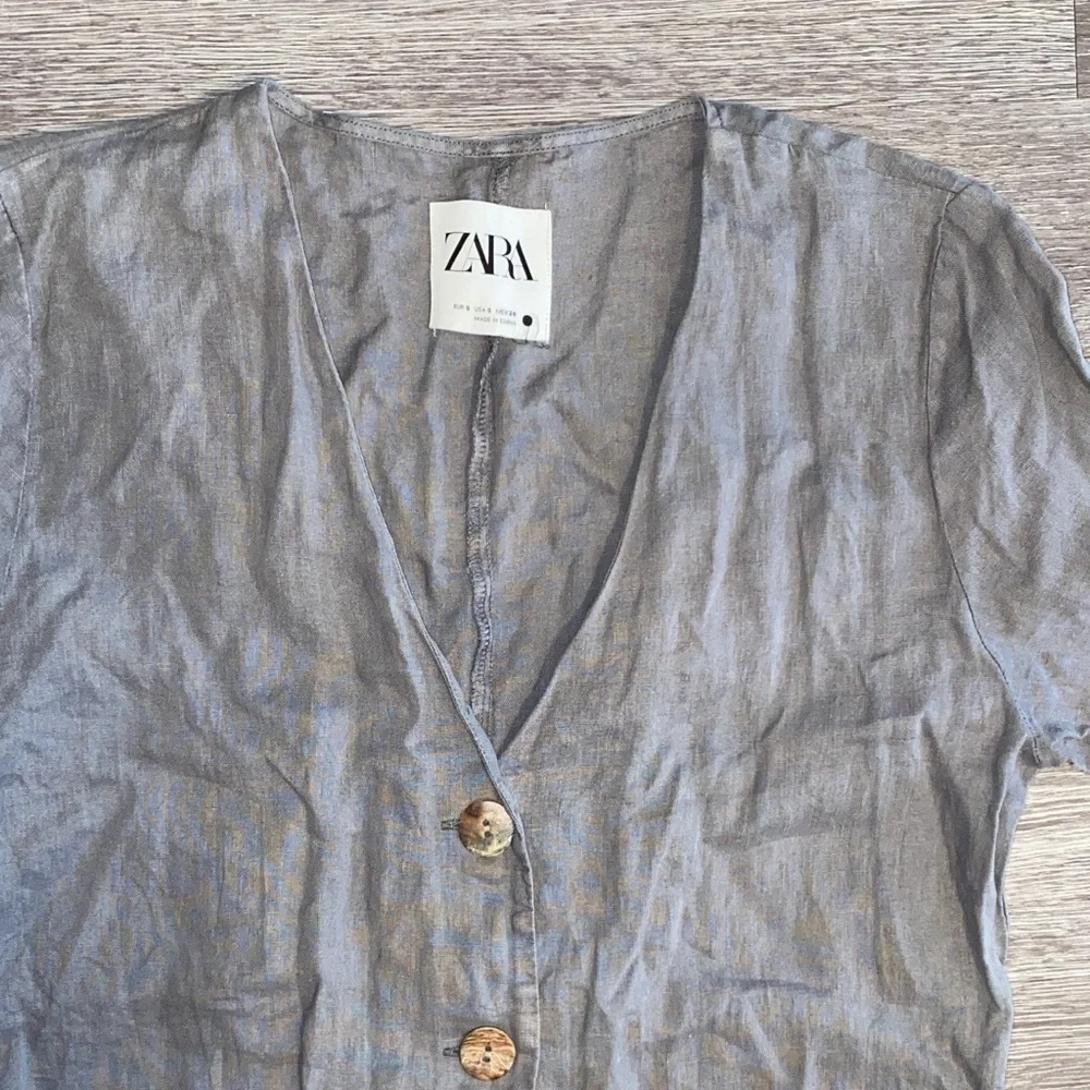 Zara Light Gray Button Down Romper